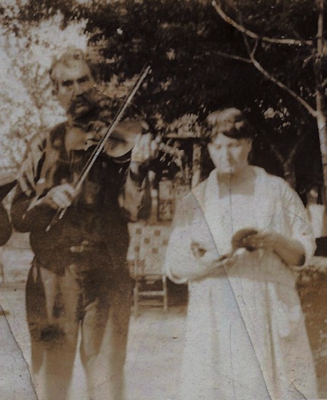 Family photograph of John Wesley and Lida Harris, kept with their names